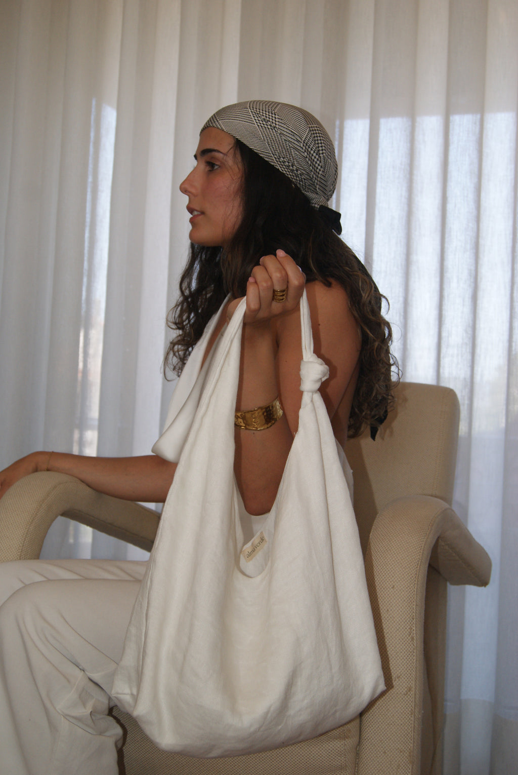 White Linen Bag