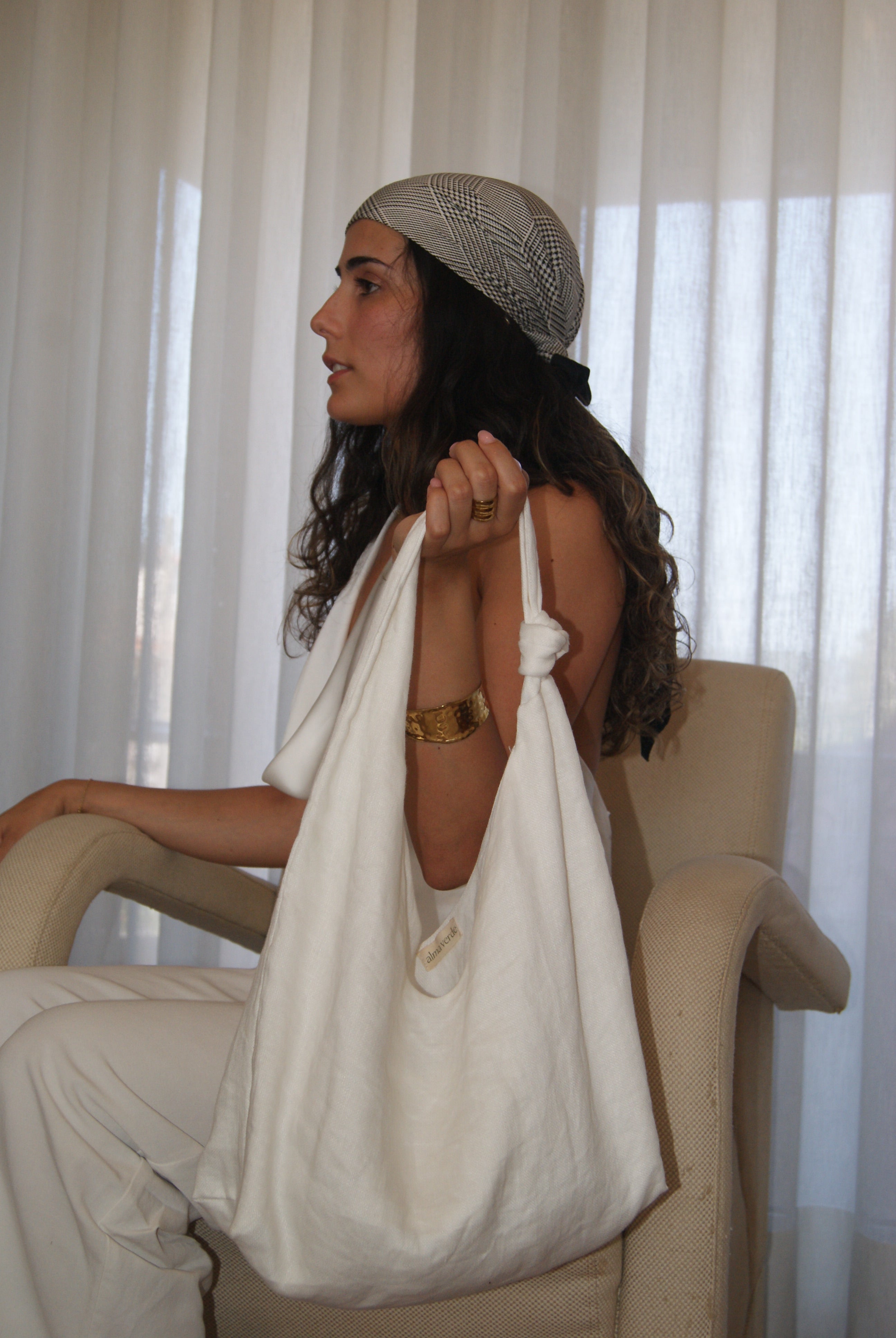 White Linen Bag